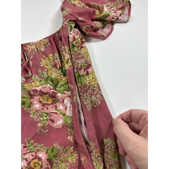 Auguste the Label Bonnie Beachside Peasant Mini Dress Peach Pink Floral 6 - Picture 13 of 16